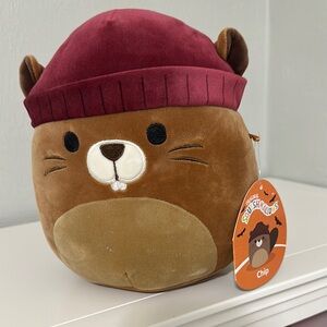 Squishmallows Brown and Red Beaver Stuffed Animal